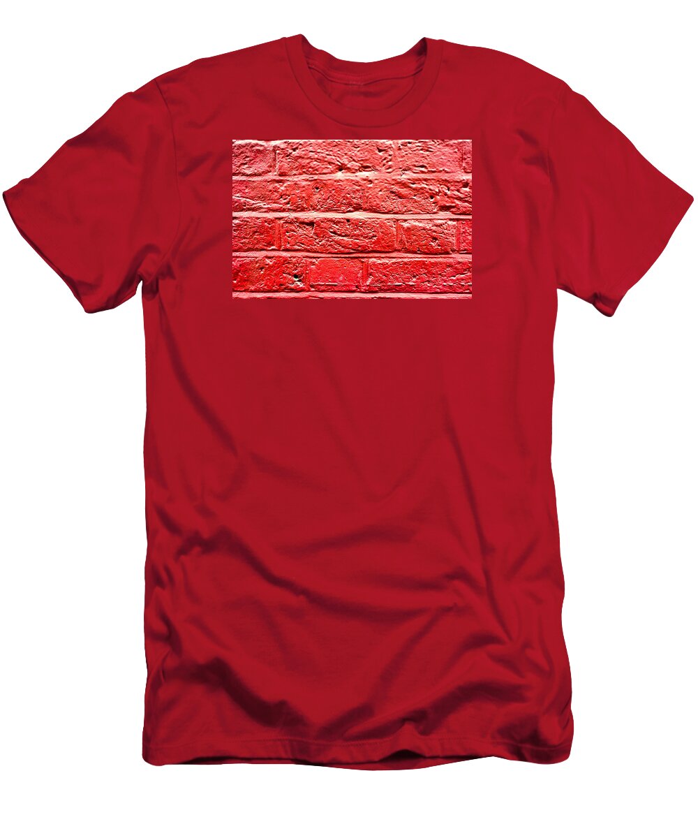 Abstract T-Shirt featuring the photograph Red brick wall by Tom Gowanlock