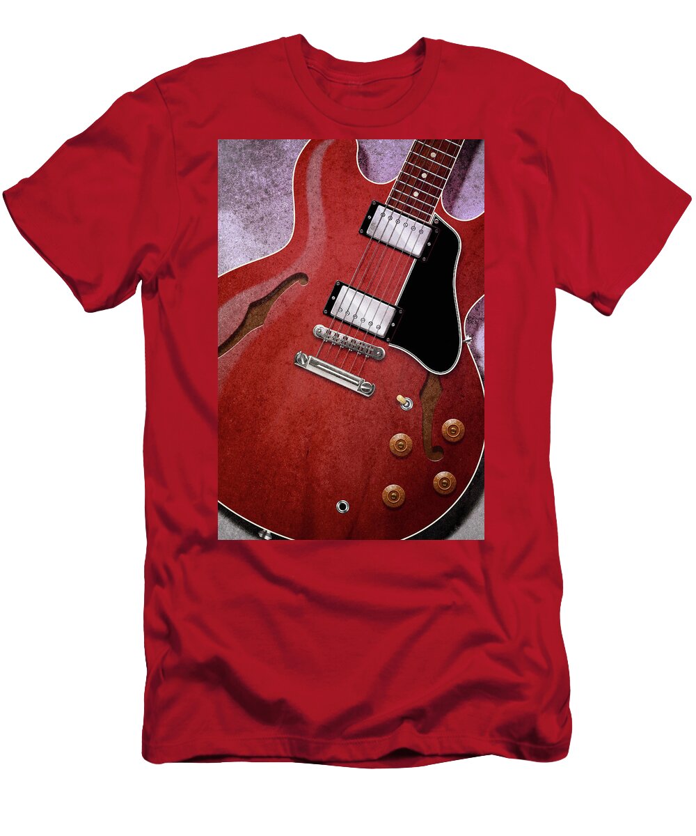 Es-335 T-Shirt featuring the digital art Red ES-335 by WB Johnston
