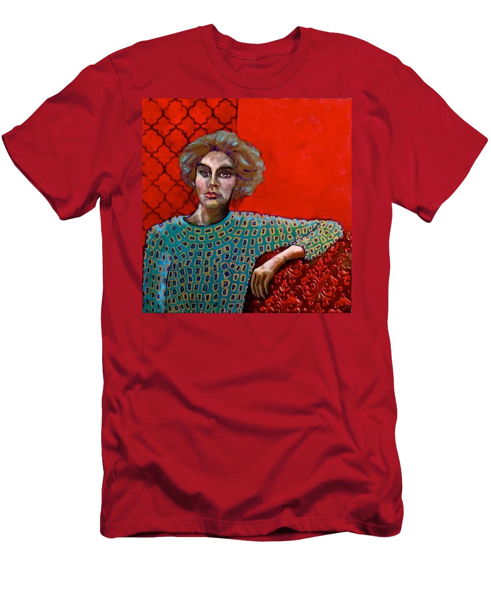 Woman T-Shirt featuring the painting Red Room by Barbara O'Toole