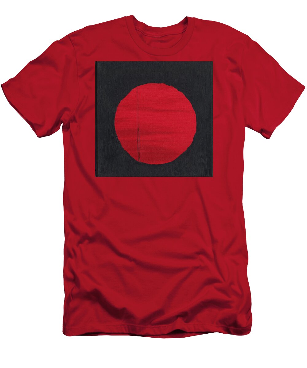 Red T-Shirt featuring the painting Red Sun by Phil Strang