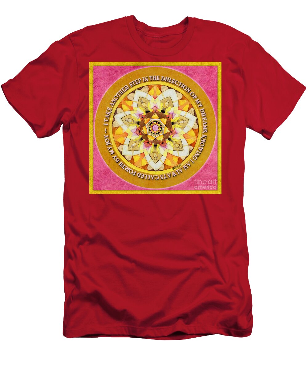 Mandala T-Shirt featuring the painting Right Path Mandala Prayer by Jo Thomas Blaine