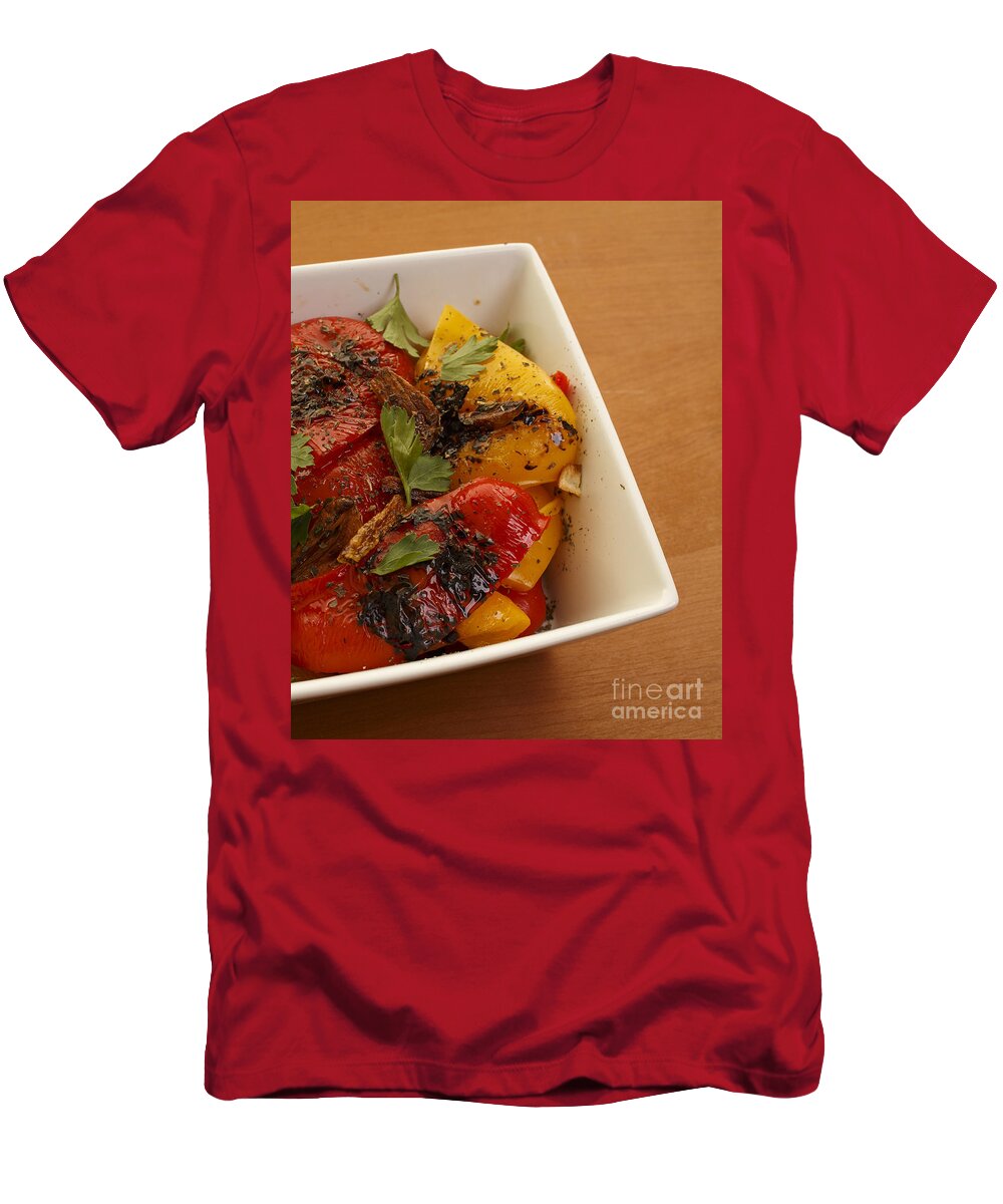 Food T-Shirt featuring the photograph Roasted Peppers by Edward Fielding