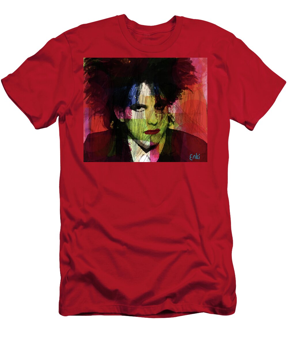 Robert Smith of The Cure T-Shirt by Enki Art - Pixels