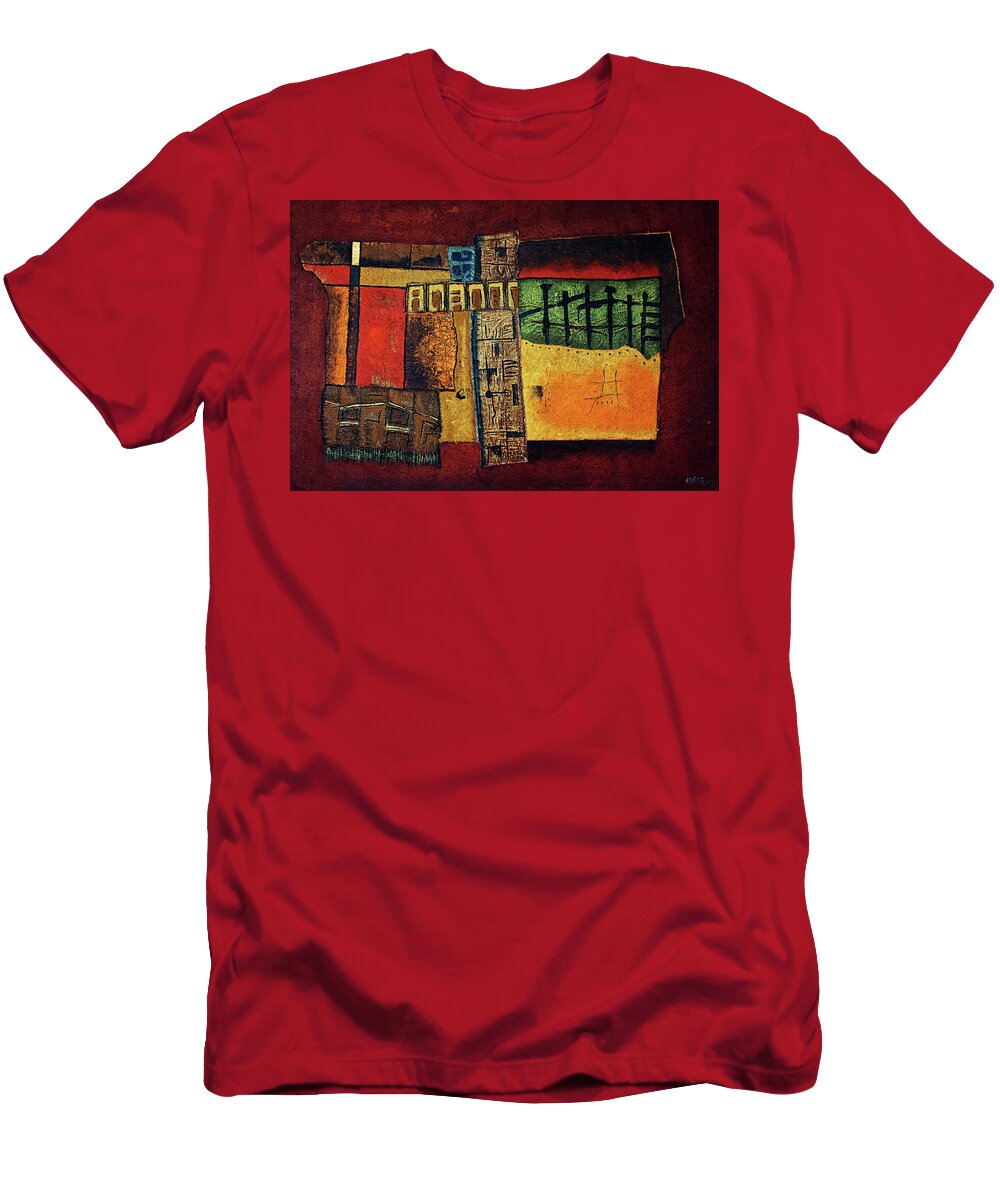 Abstract T-Shirt featuring the painting Roots by Michael Nene