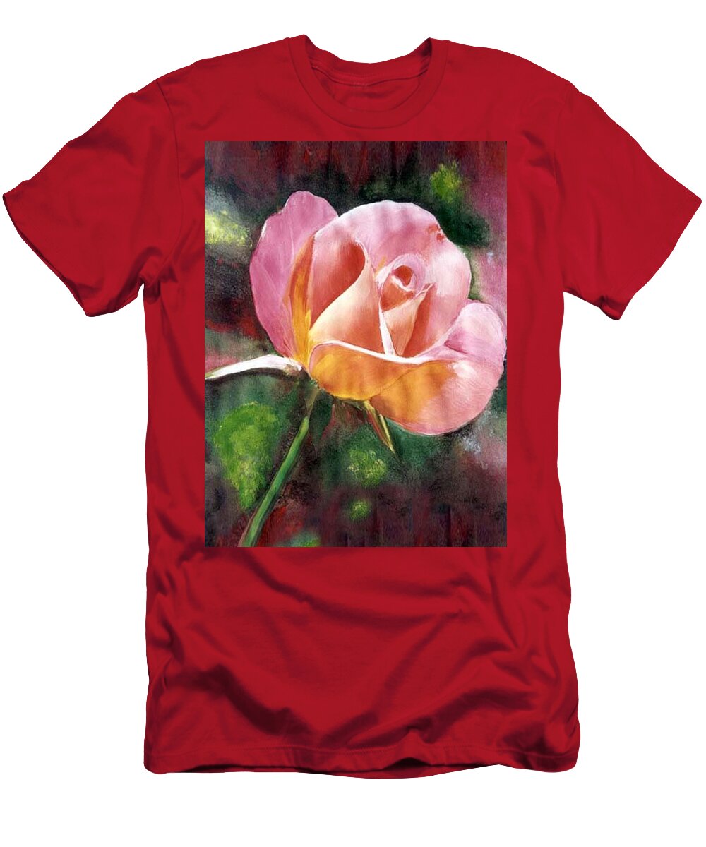 Rose T-Shirt featuring the painting Rose by Dipali Shah