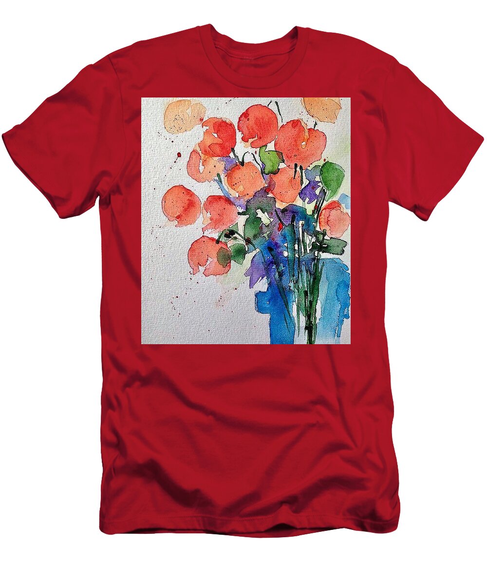 Rose Hips T-Shirt featuring the painting Rose Hips by Britta Zehm