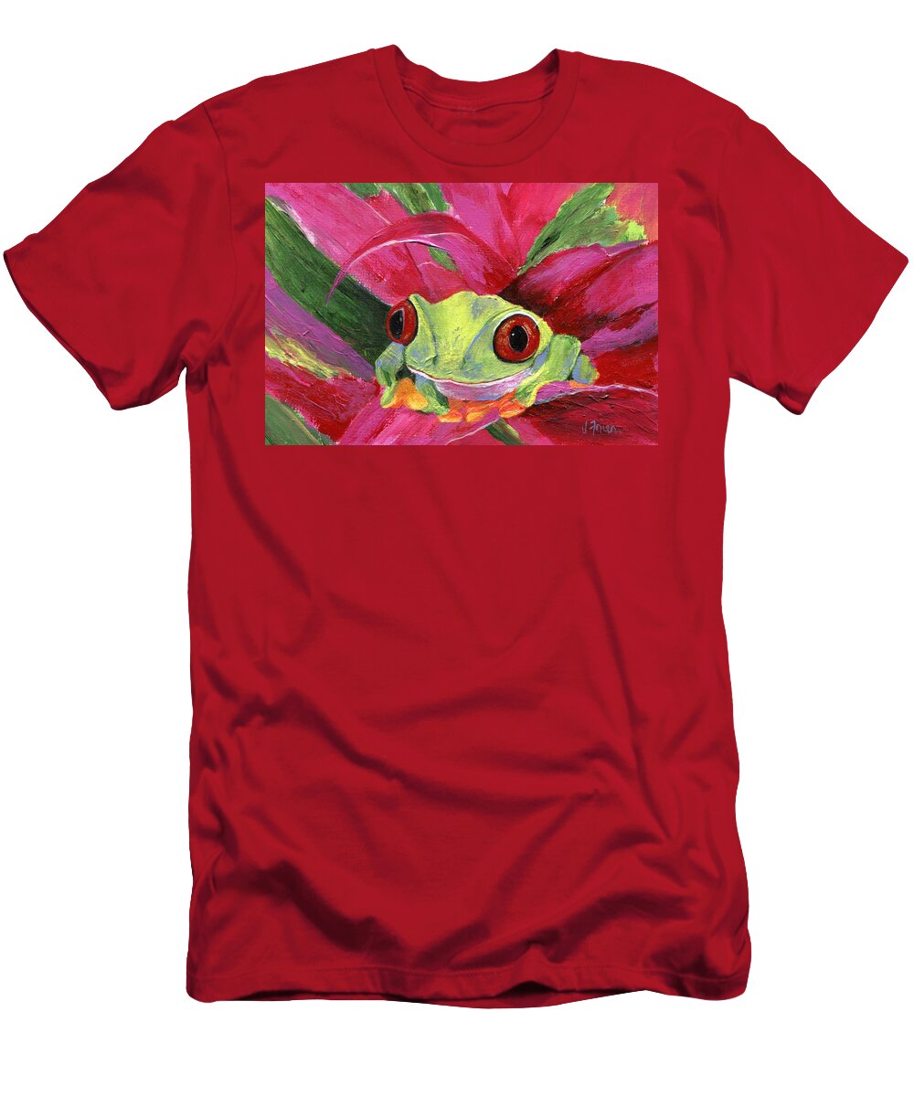 Exotic T-Shirt featuring the painting Ruby the Red Eyed Tree Frog by Jamie Frier