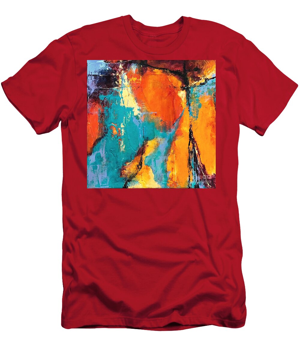 Abstract T-Shirt featuring the painting Sacred Start no 2 by Mary Mirabal