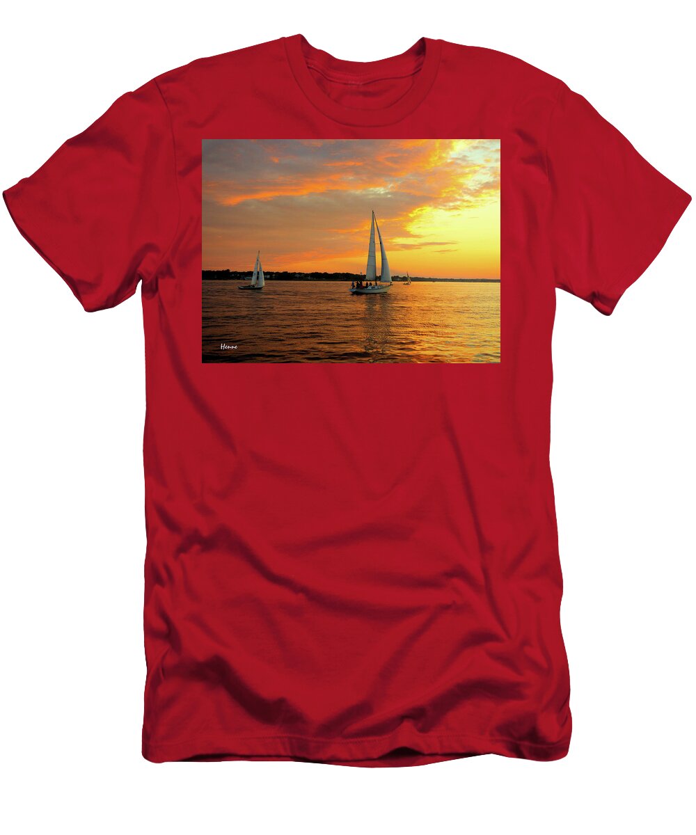 Sailboat T-Shirt featuring the photograph Sailboat Parade by Robert Henne