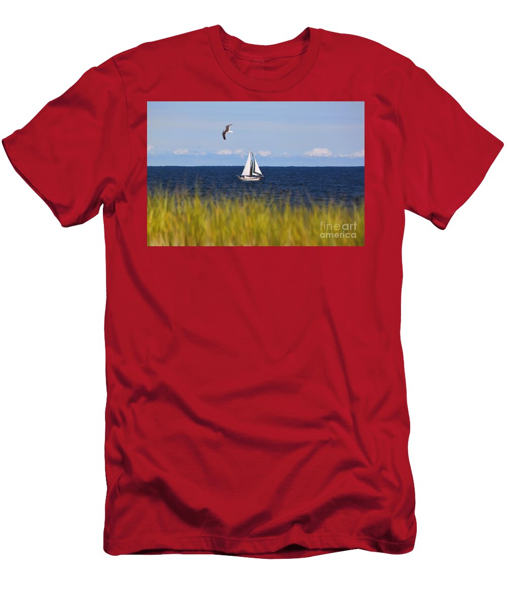 Boat T-Shirt featuring the photograph Sailing on Long Beach Island by Jeff Breiman