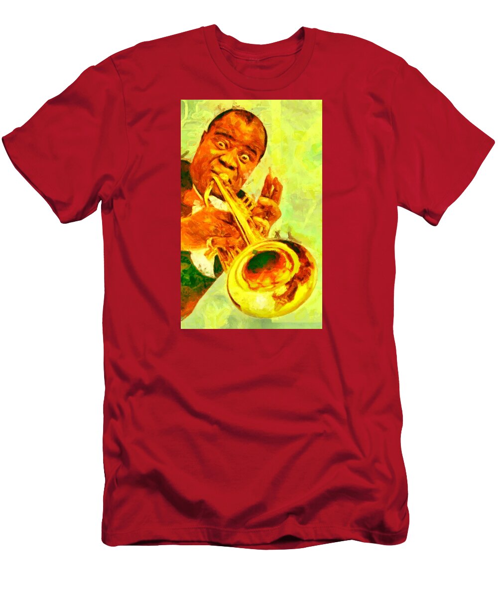 Satchmo T-Shirt featuring the digital art Satchmo by Caito Junqueira