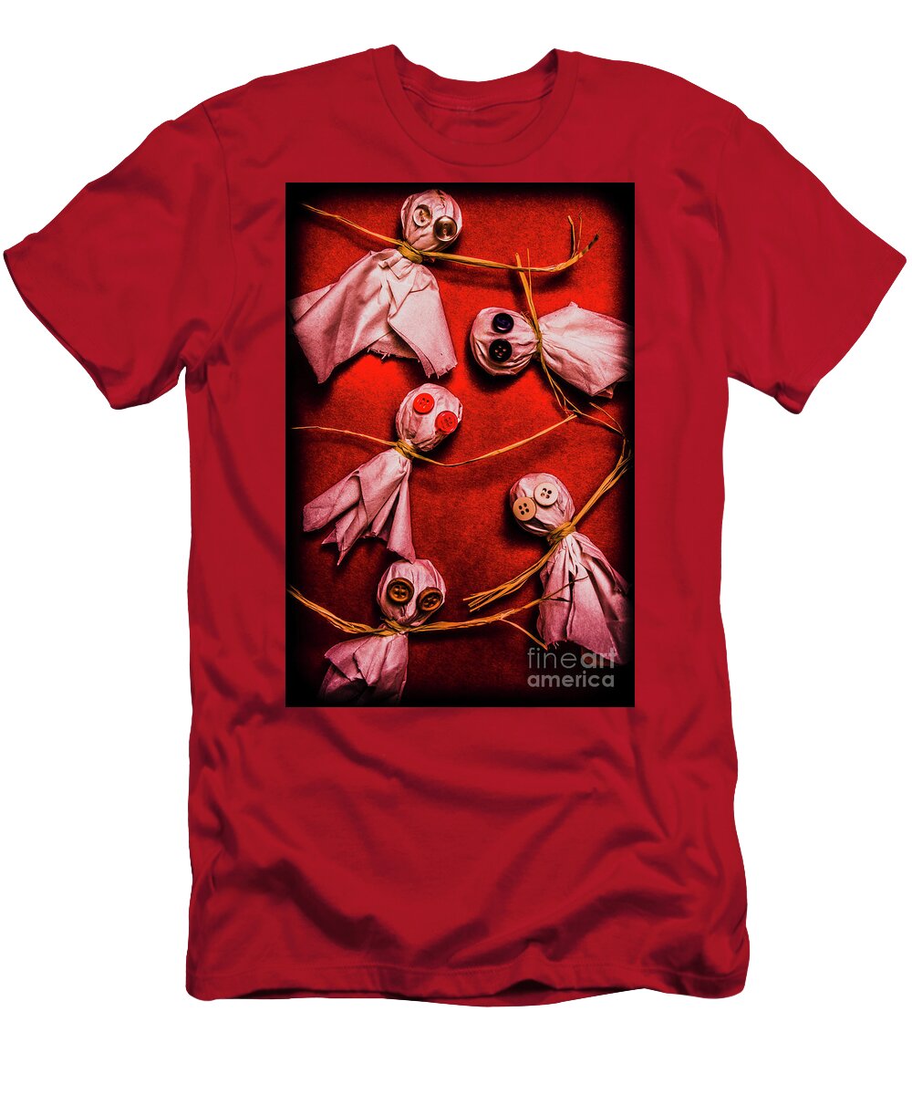Ghost T-Shirt featuring the photograph Scary halloween lollipop ghosts by Jorgo Photography