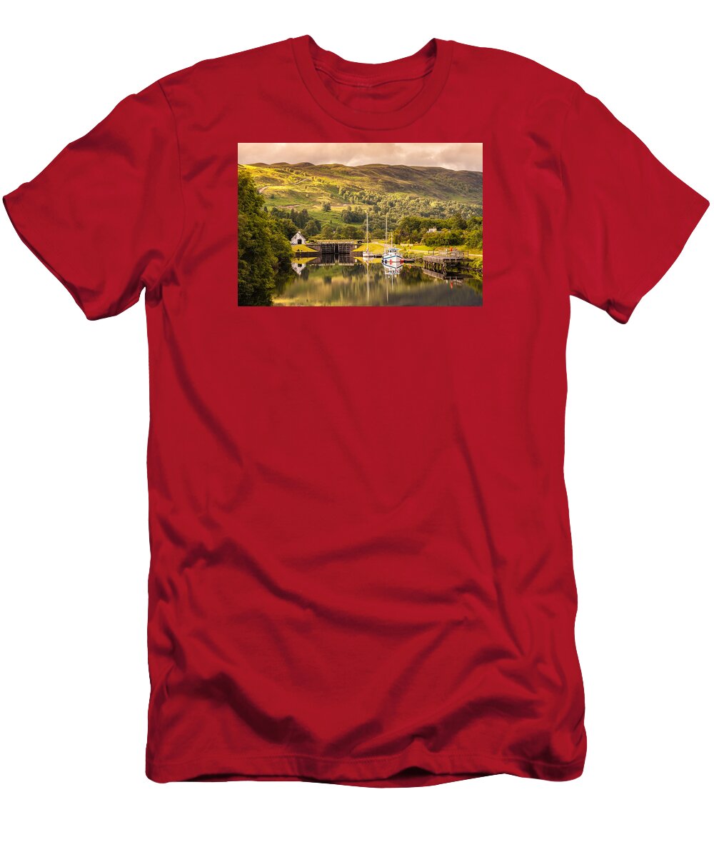 Reflections T-Shirt featuring the photograph Scottish Loch 3 by Kathleen McGinley