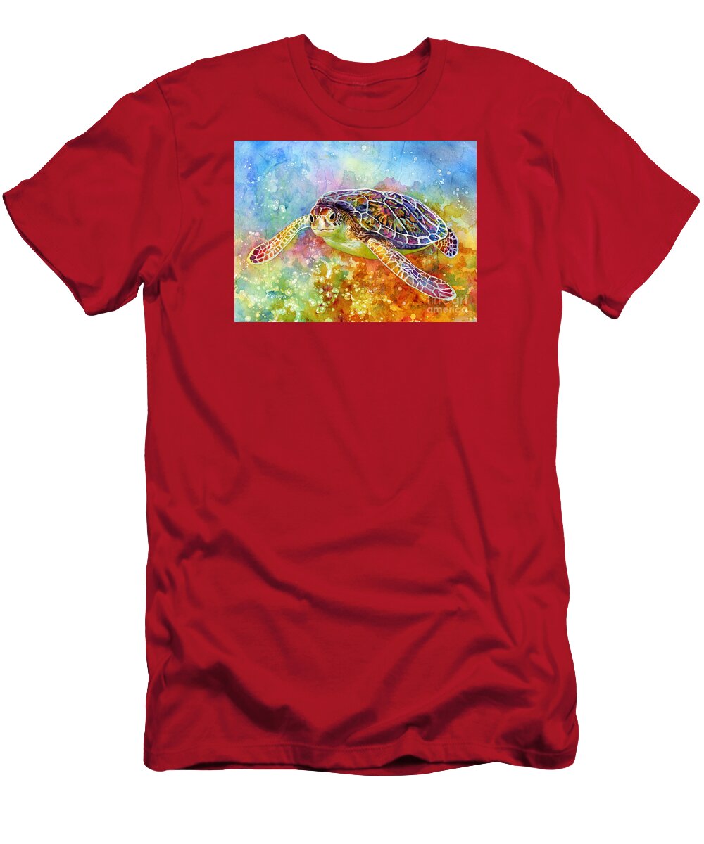Turtle T-Shirt featuring the painting Sea Turtle 3 by Hailey E Herrera