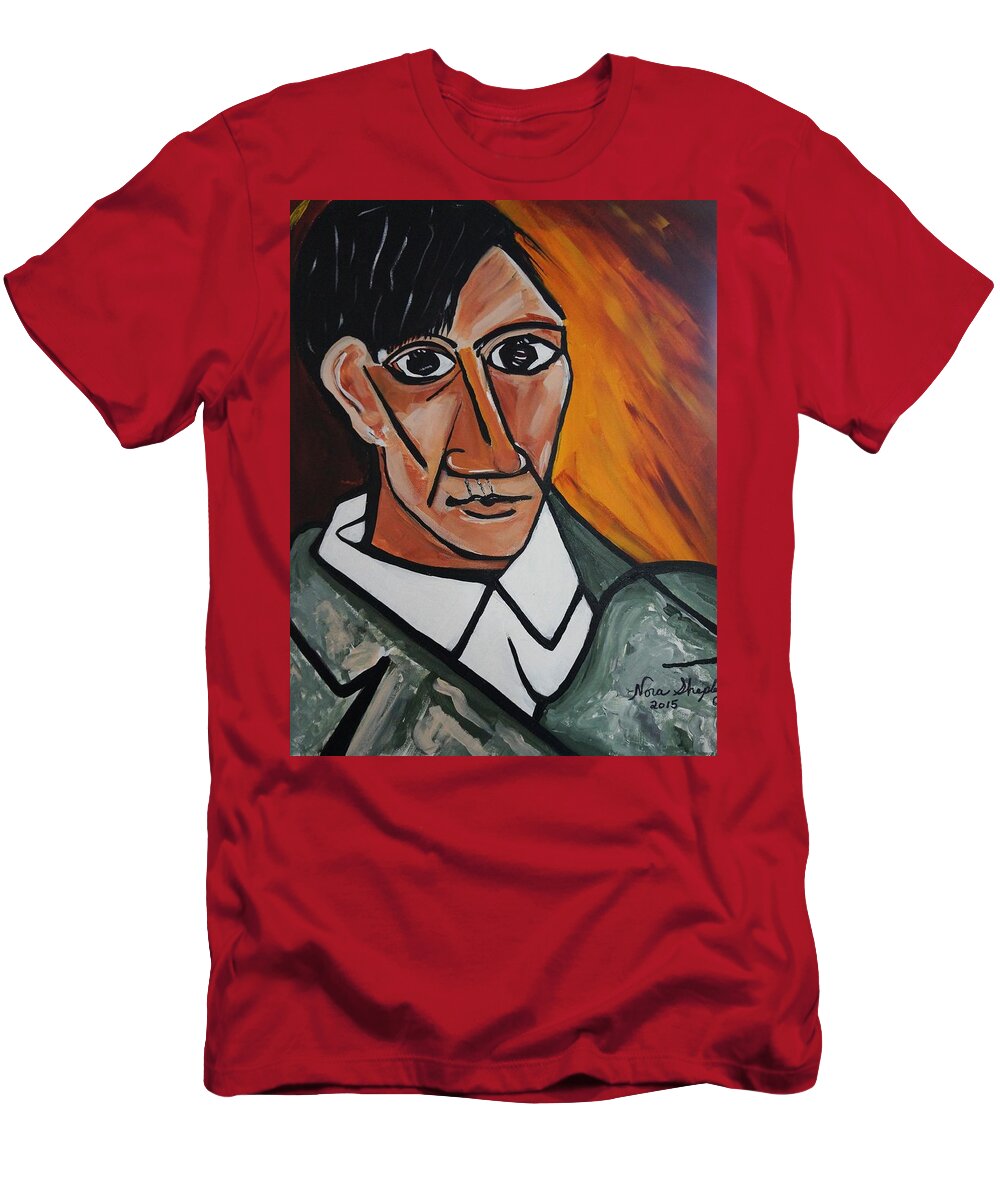 Picasso T-Shirt featuring the painting Self Portrait Of Picasso by Nora Shepley