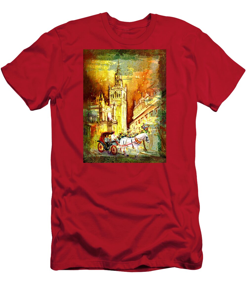 Travel T-Shirt featuring the painting Sevilla Authentic Madness by Miki De Goodaboom