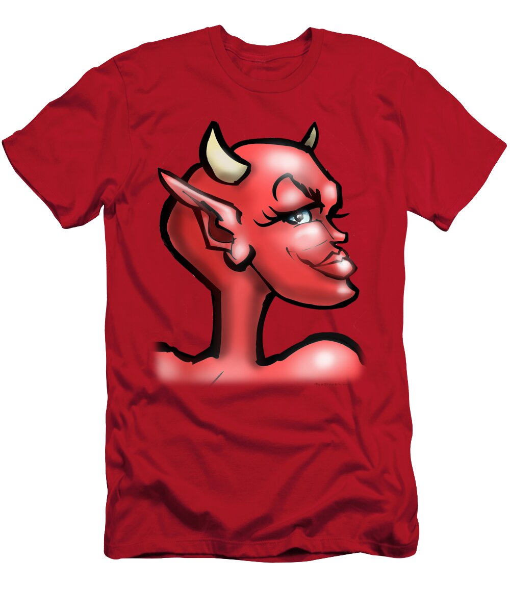 She T-Shirt featuring the digital art She Devil by Kevin Middleton