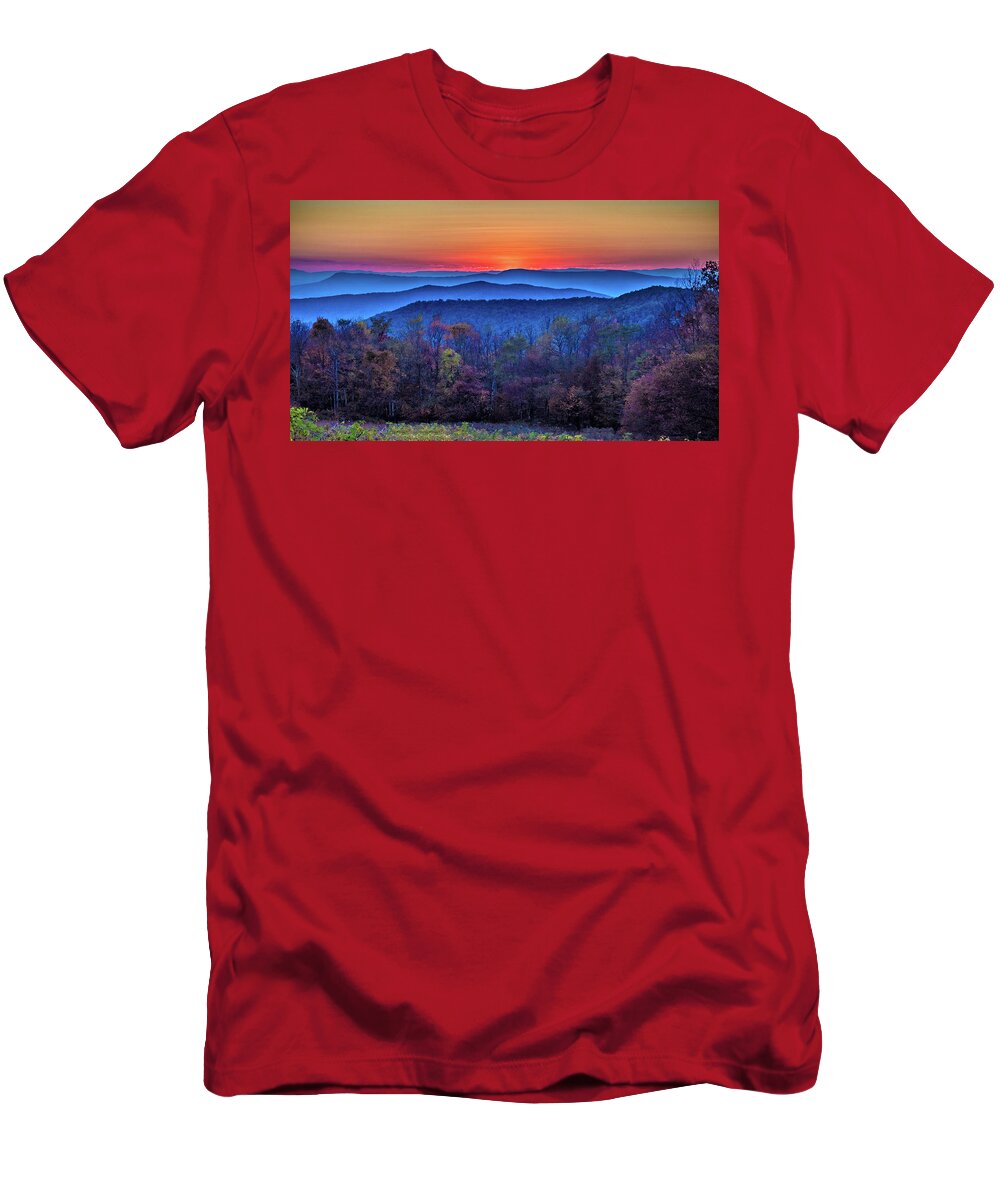 Autumn T-Shirt featuring the photograph Shenandoah Valley Sunset by Louis Dallara