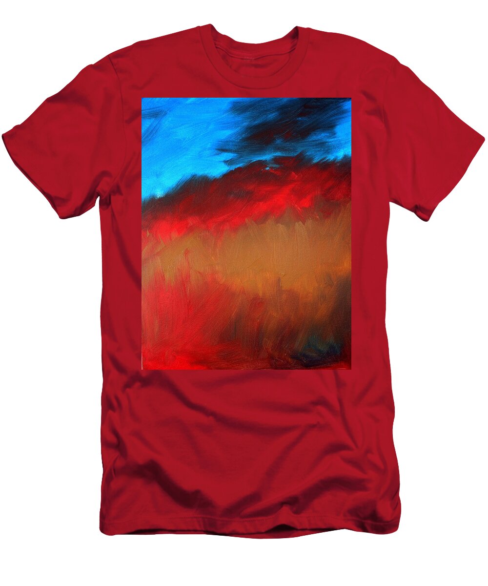Abstract T-Shirt featuring the painting Smoldering Passion by Julie Lueders 