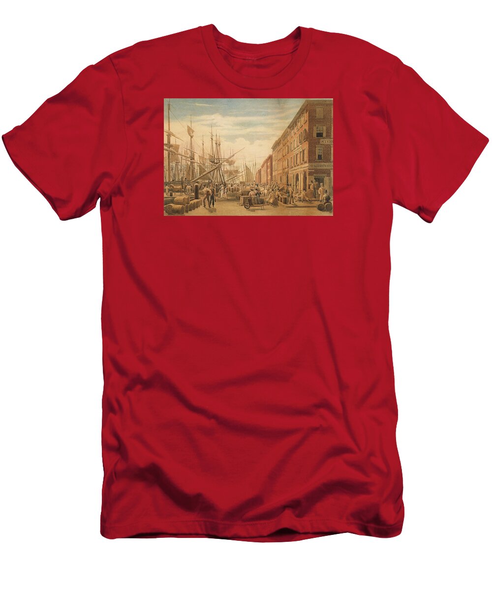 Vintage T-Shirt featuring the digital art Seaport by Newwwman