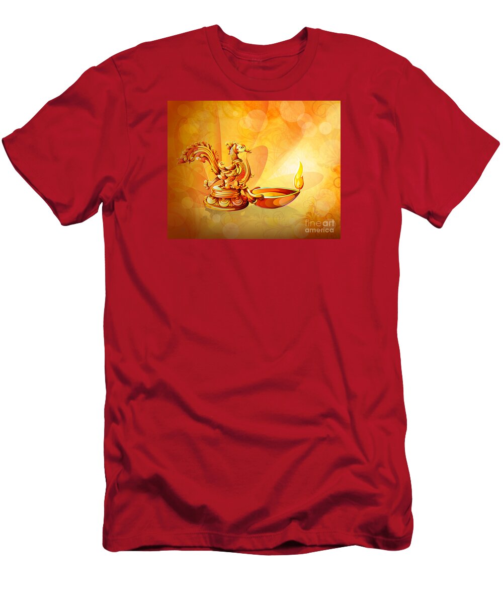 Diwali T-Shirt featuring the digital art Spirit Of Diwali by Peter Awax