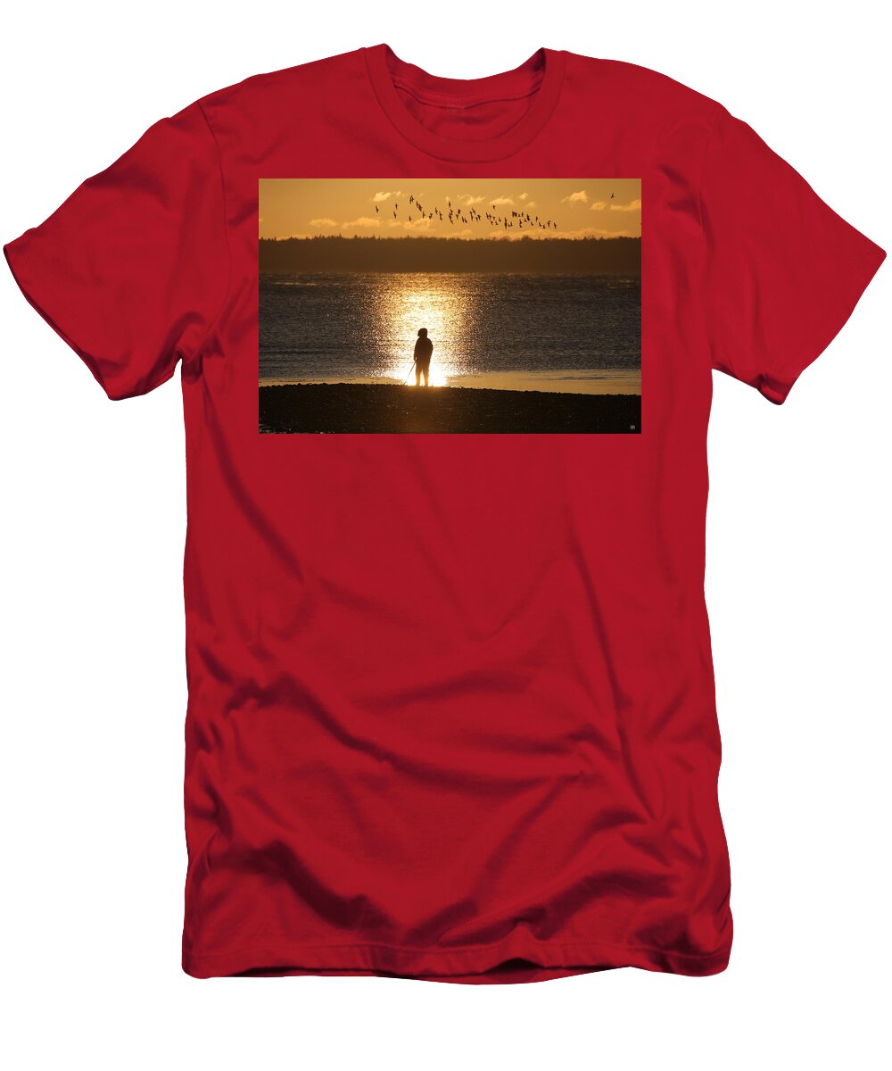Sunrise T-Shirt featuring the photograph Start of a New Day 1 by John Meader