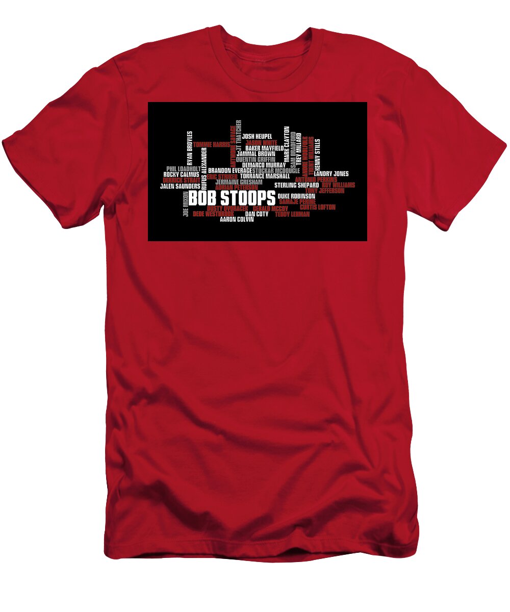 Bob Stoops T-Shirt featuring the digital art Stoops Greatest Sooners by Ricky Barnard