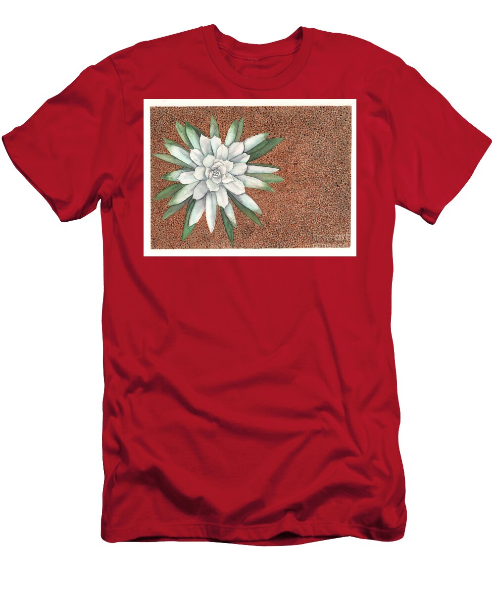Succulent T-Shirt featuring the painting Succulent by Hilda Wagner