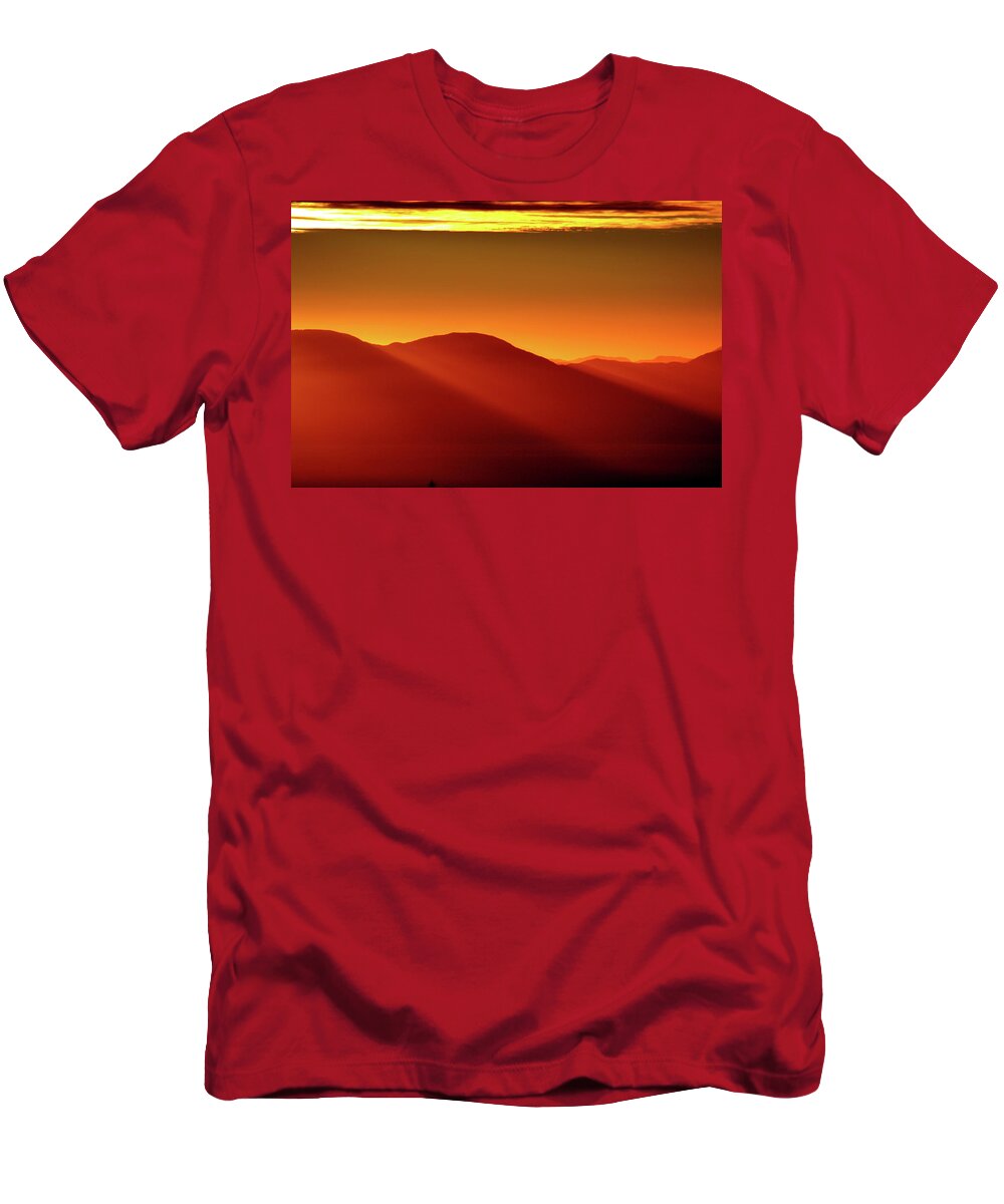 Sunbeams Sunset Sunrise Recession Hills Mountains T-Shirt featuring the photograph Sunbeams by Ian Sanders