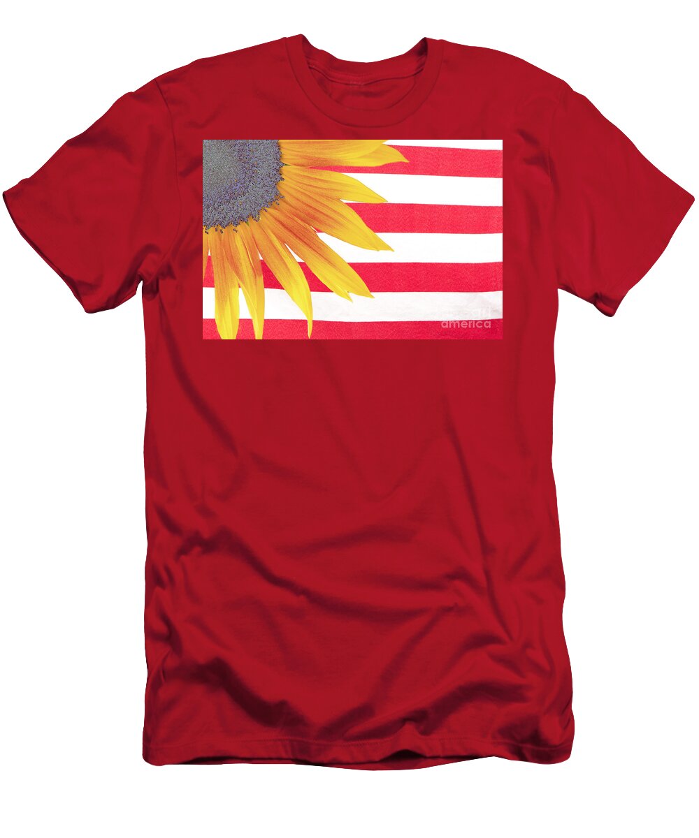 Sunflower Flag T-Shirt featuring the photograph Sunflower Flag by James BO Insogna
