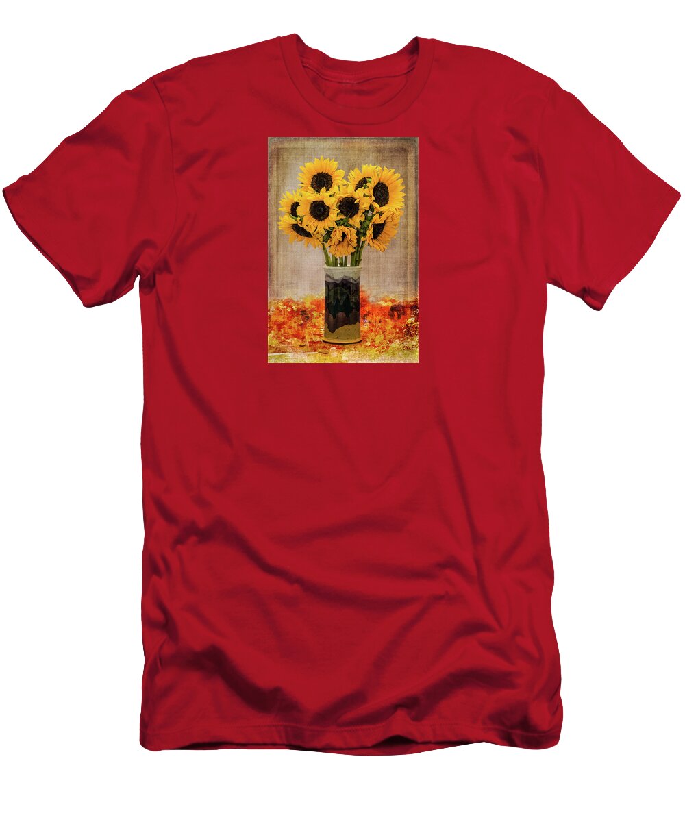 Fine Art Photography T-Shirt featuring the photograph Sunflowers by John Strong