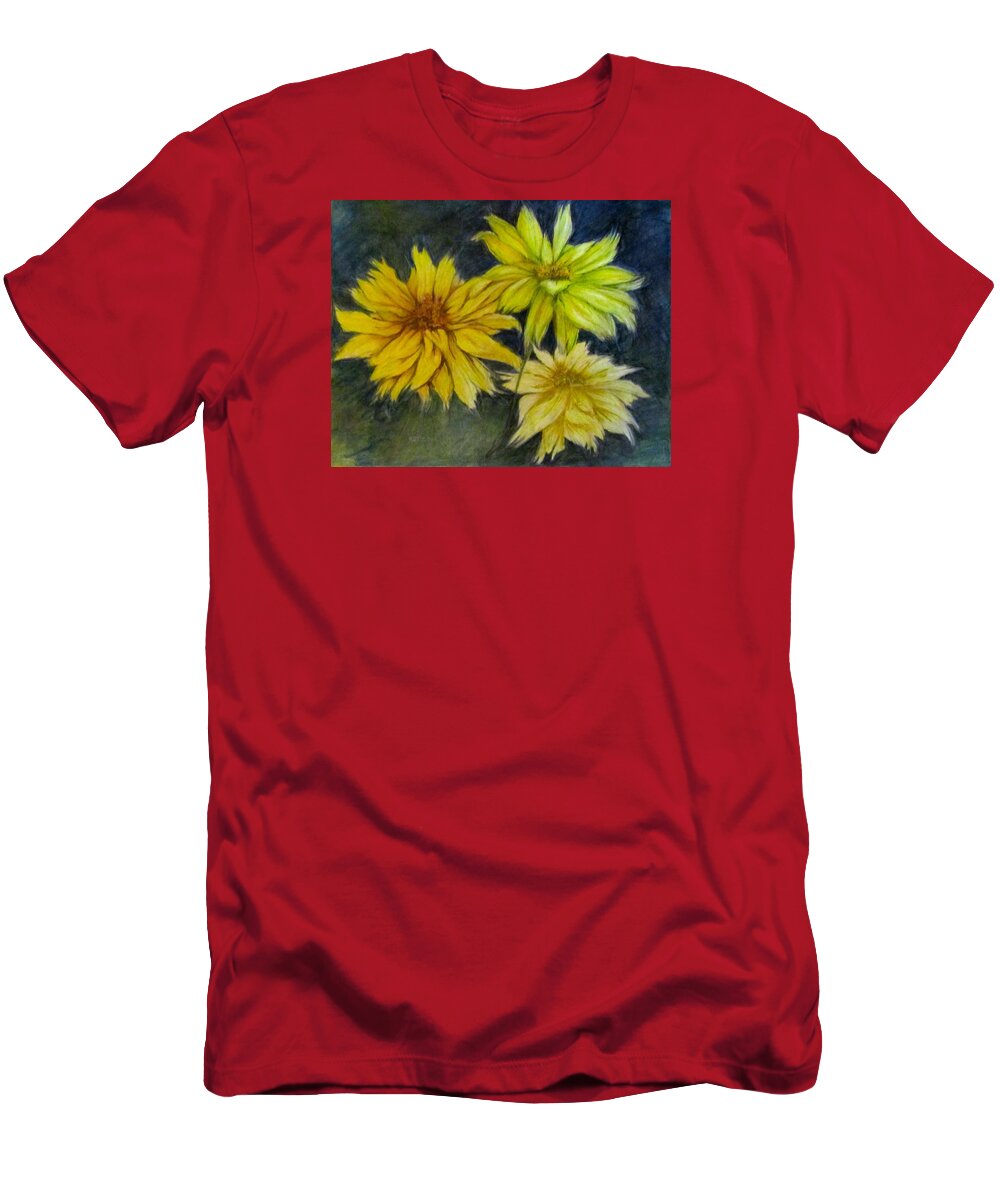Flowers T-Shirt featuring the drawing Sunny Yellow by Barbara O'Toole