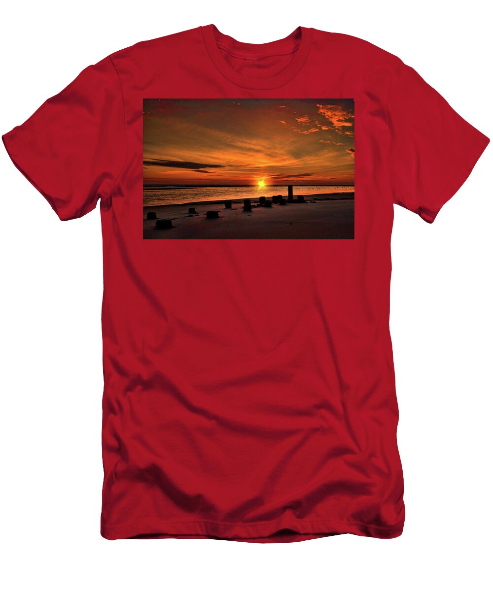 Pawley's Island Sunrise T-Shirt featuring the photograph Sunrise at Pawley's Island #1 by Joe Granita