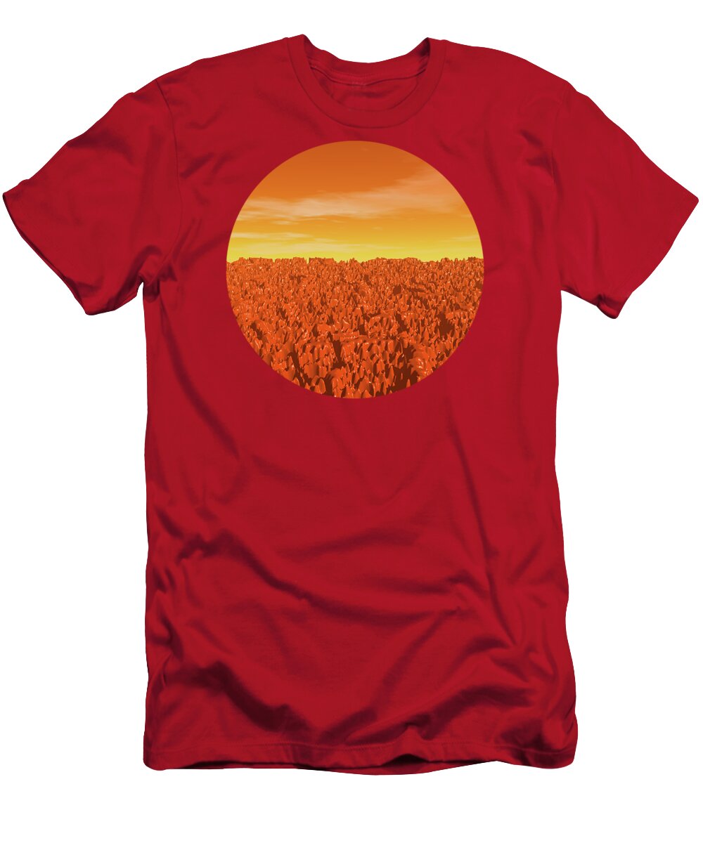 Mars T-Shirt featuring the digital art Sunrise On Planet Mars by Phil Perkins