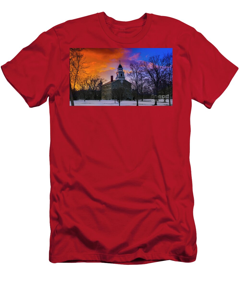Vermont T-Shirt featuring the photograph Sunset at the Middlebury College by Scenic Vermont Photography