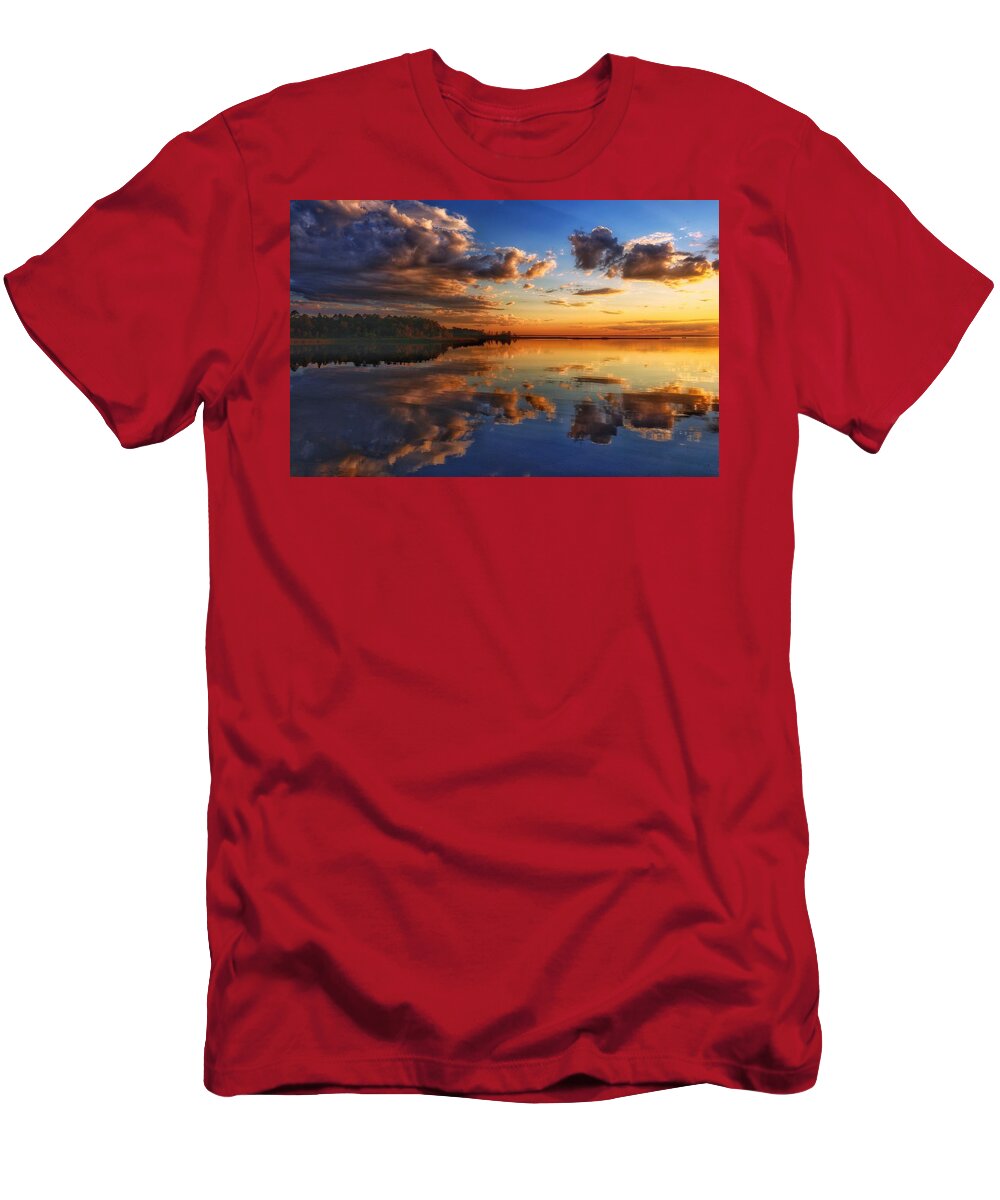 Minnesota T-Shirt featuring the photograph Sunset at Winnibigosh by Hans Brakob