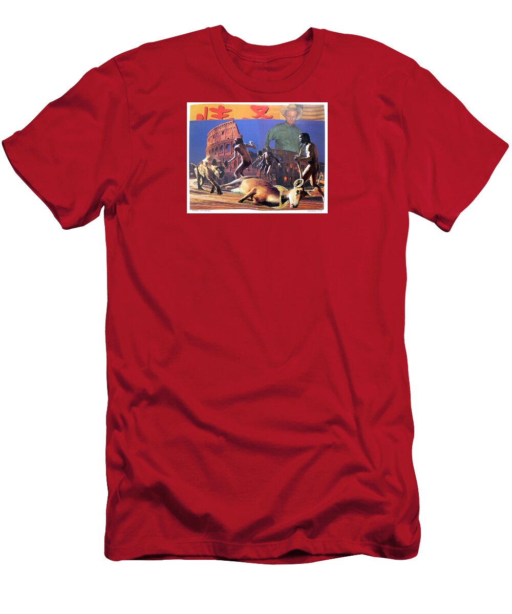 Western T-Shirt featuring the mixed media Sunset Civilization by Tom Calderon