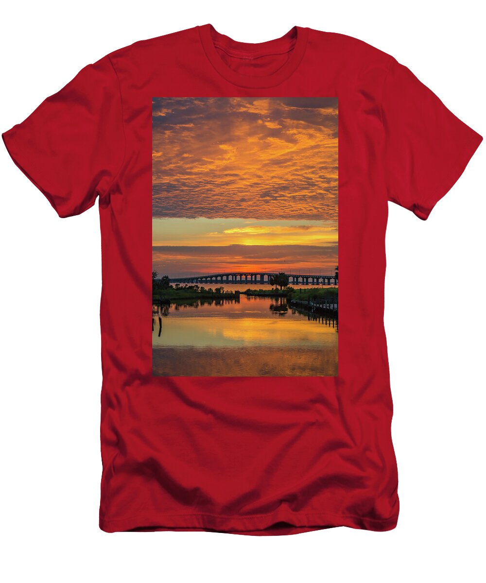 Landscape T-Shirt featuring the photograph Sunset Over Mallini Bayou by JASawyer Imaging