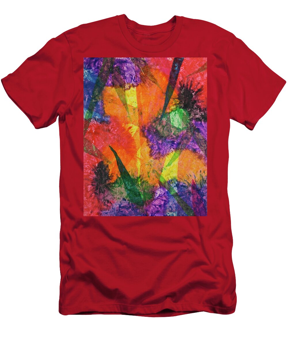 Colors T-Shirt featuring the mixed media Texture Garden by Michele Myers