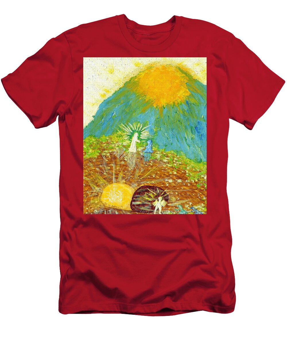 Easter T-Shirt featuring the painting Thank God For Easter Sunday by Carl Deaville