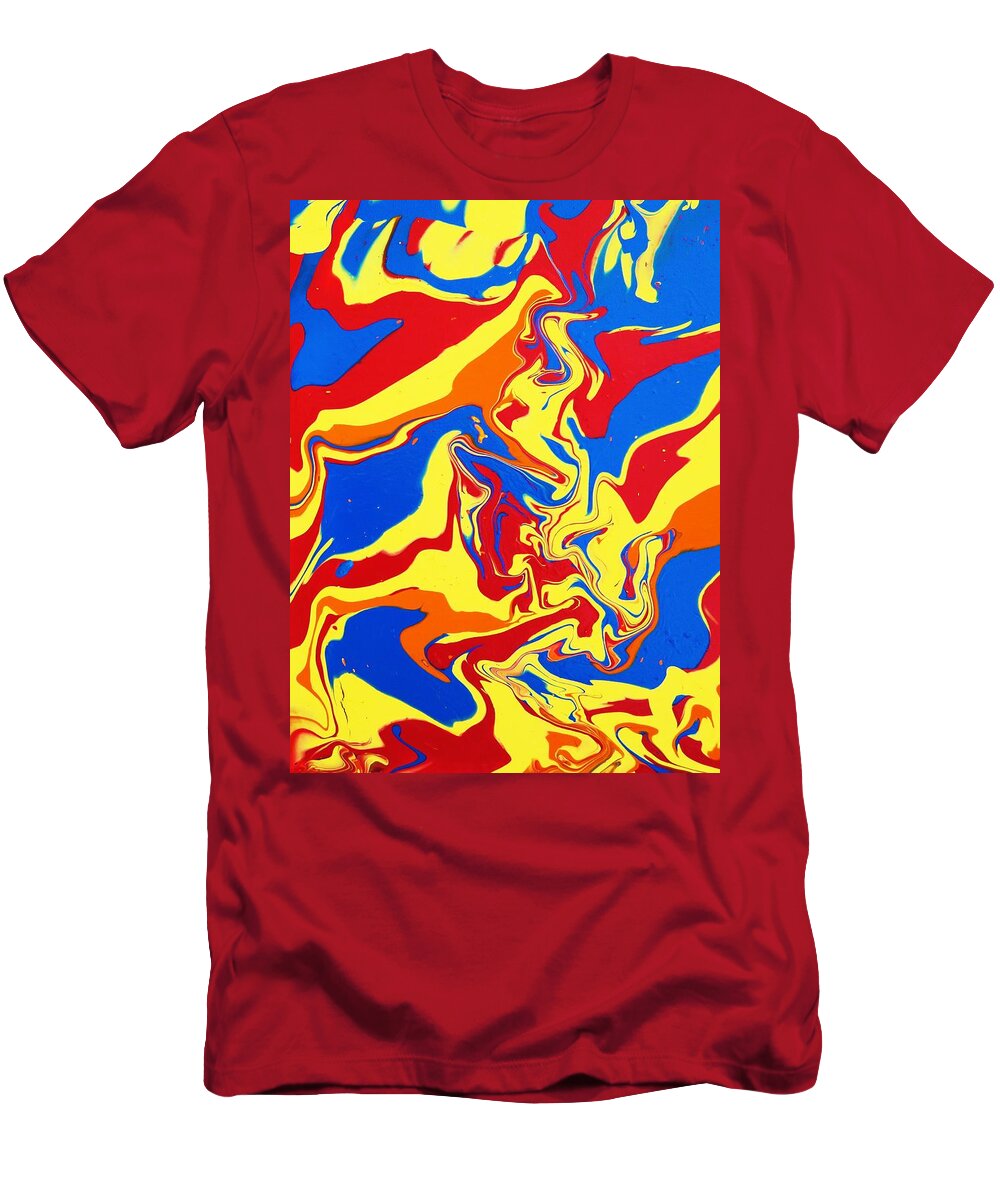 Abstract T-Shirt featuring the painting The beginnings of life by Gina Nicolae Johnson