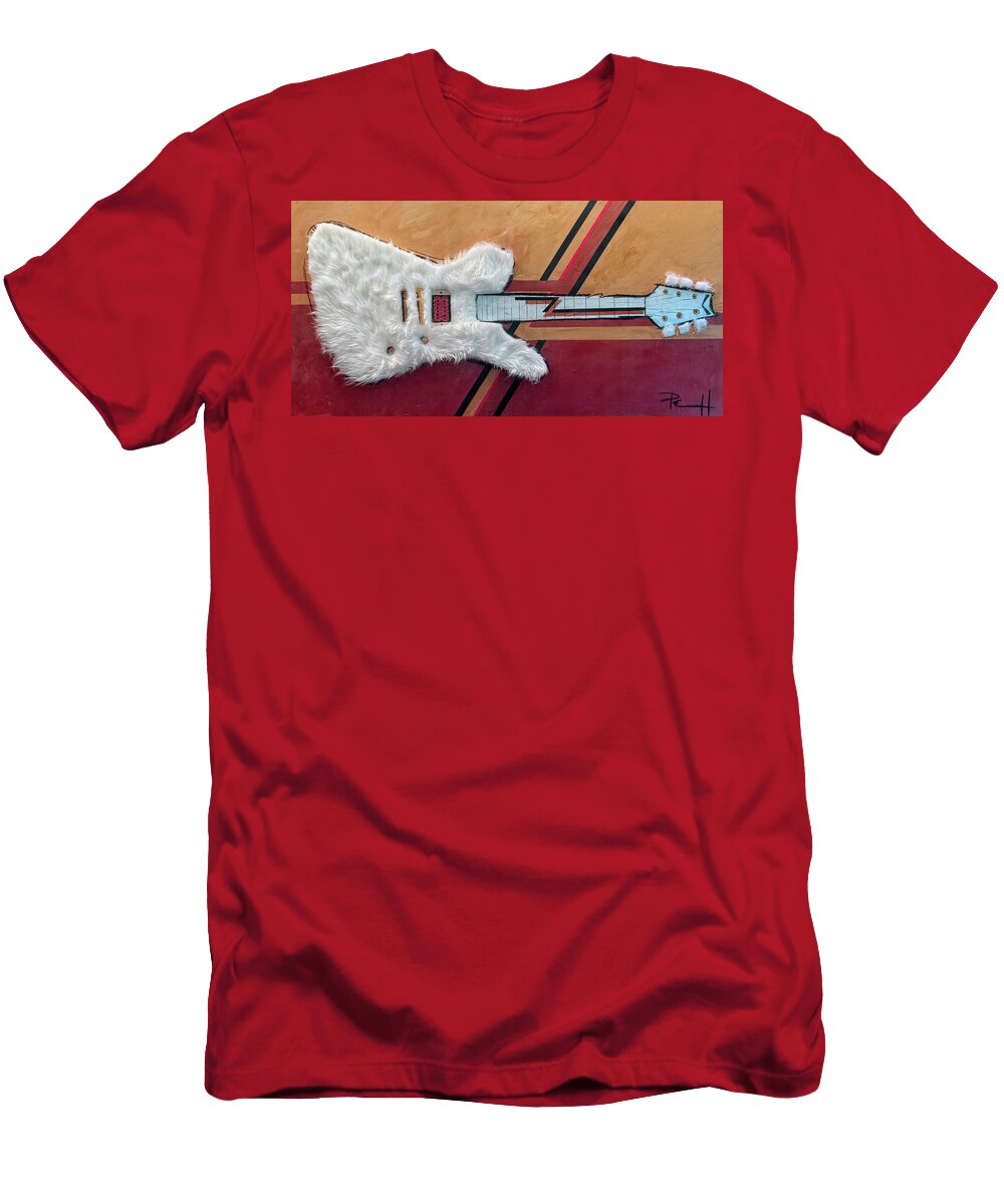 Music T-Shirt featuring the painting The Biggest Little Guitar in Texas by Sean Parnell