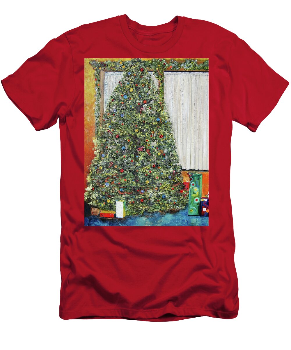 Christmas Tree T-Shirt featuring the painting The Blessing/Tree by Anitra Handey-Boyt