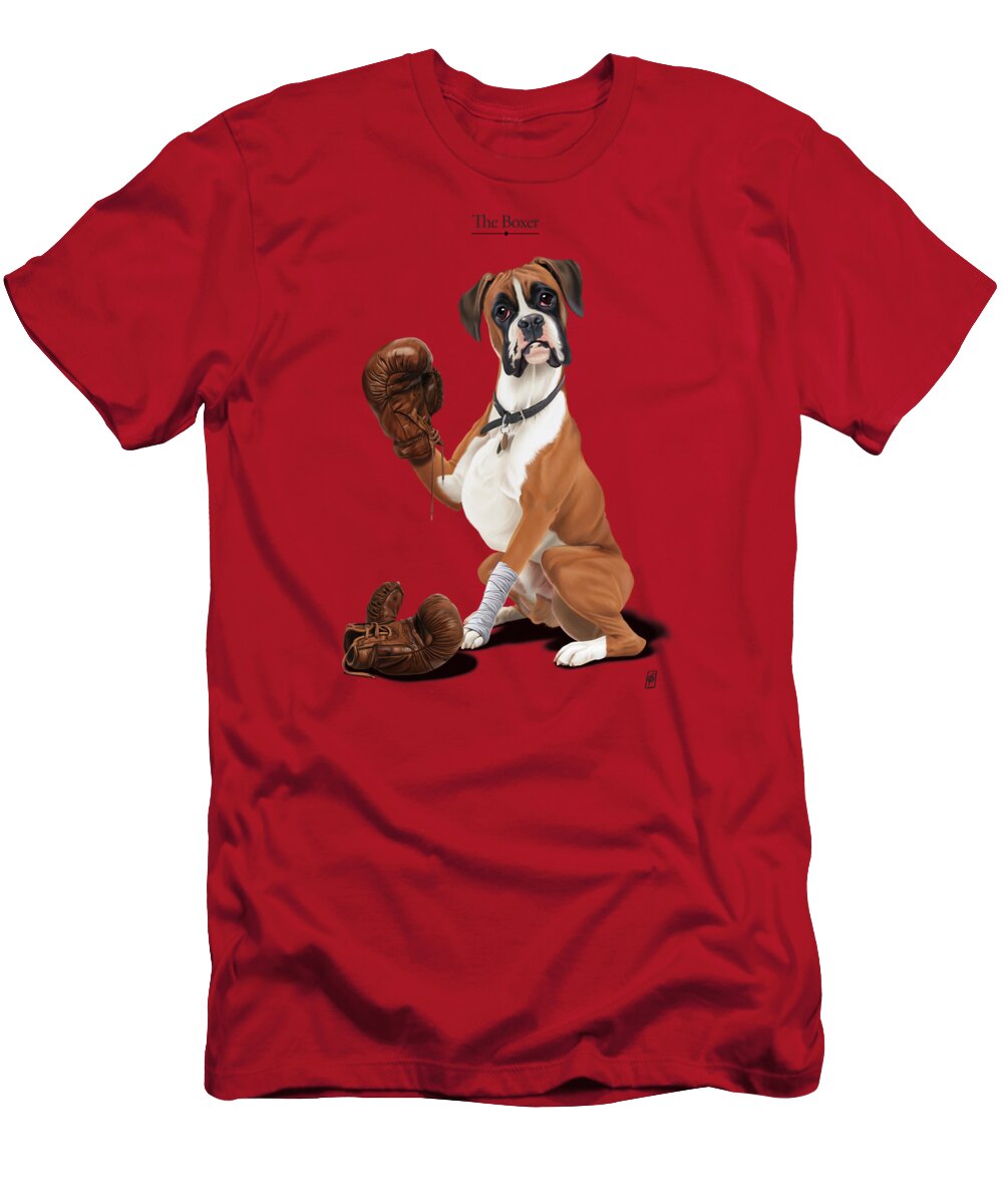Illustration T-Shirt featuring the digital art The Boxer by Rob Snow