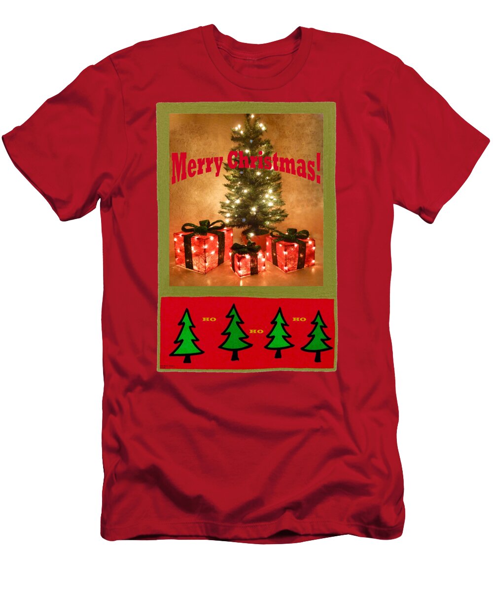 Christmas Carads T-Shirt featuring the photograph The Boxes Are Empty Ho Ho Ho by Barbie Corbett-Newmin