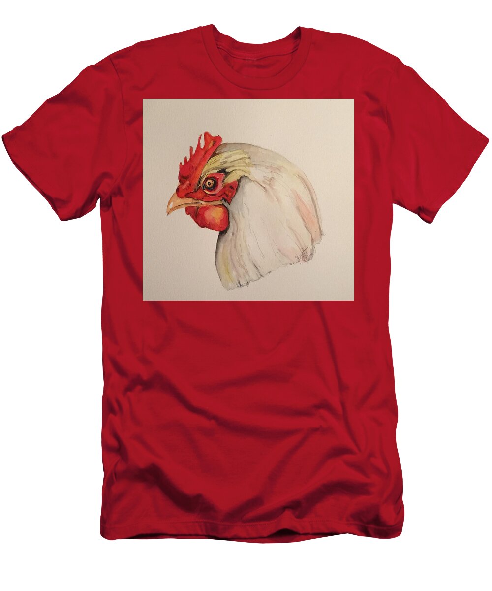 Poultry T-Shirt featuring the painting The Chicken by Mary Scott