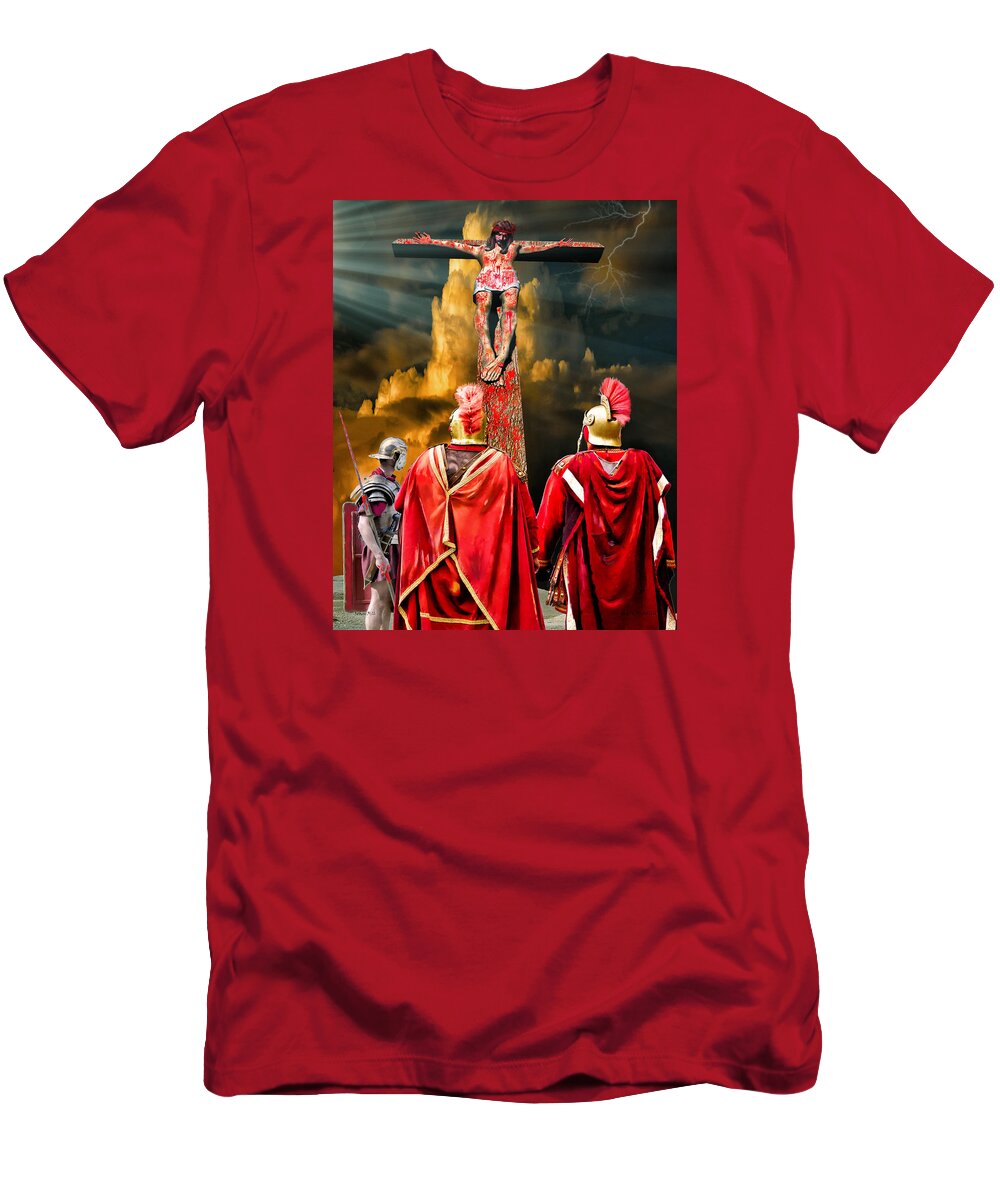 Mark T. Allen T-Shirt featuring the painting The Crucifixion by Mark Allen