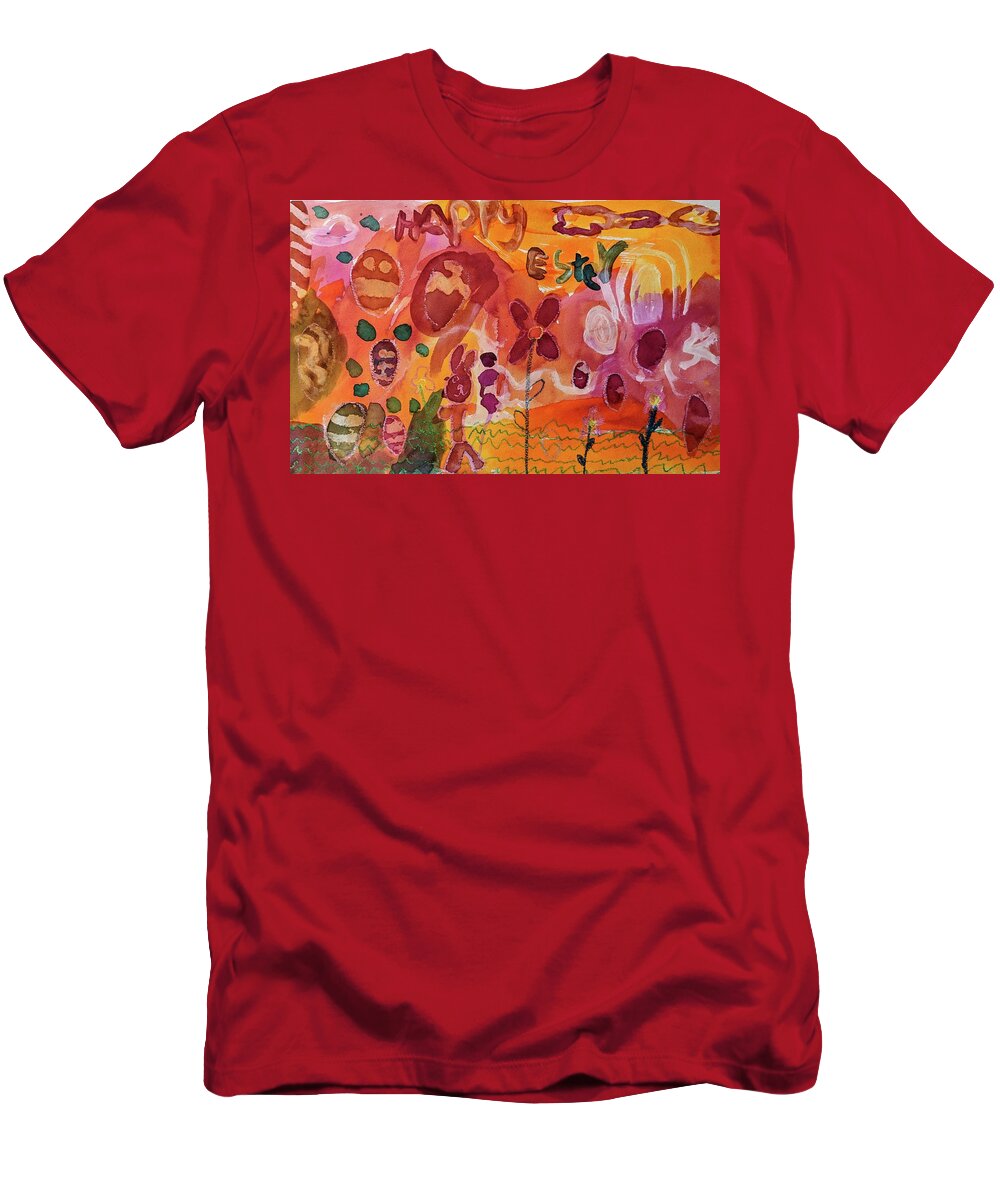  T-Shirt featuring the painting The Easter Egg Hunt by Abigail White