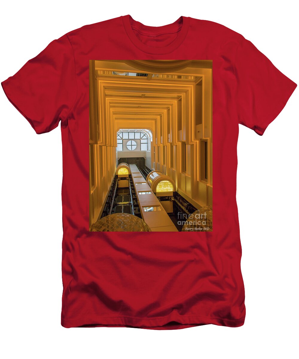 Elevators T-Shirt featuring the photograph The Elevator shaft by Barry Bohn