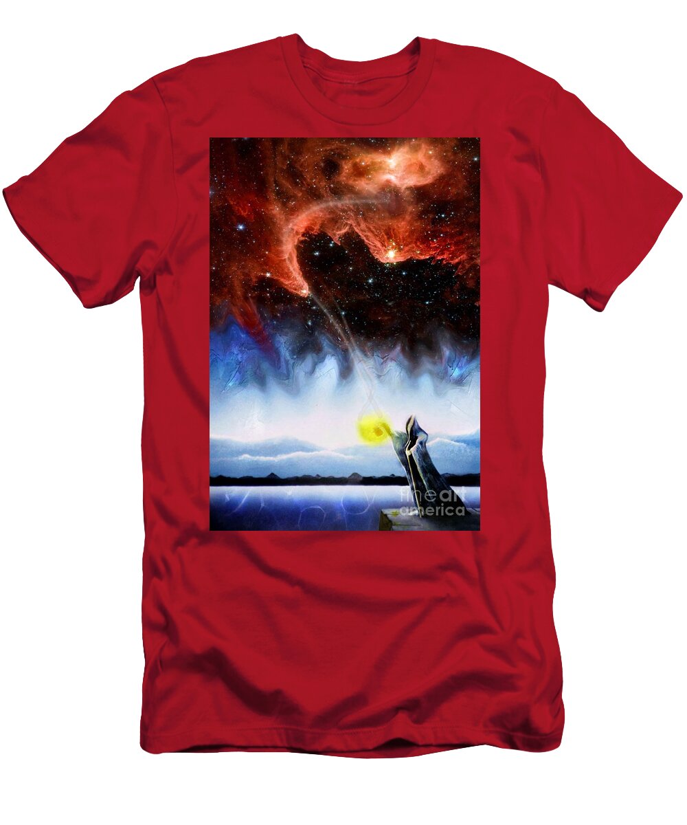 Fantasy Image T-Shirt featuring the painting The Hermit's Path by David Neace CPX